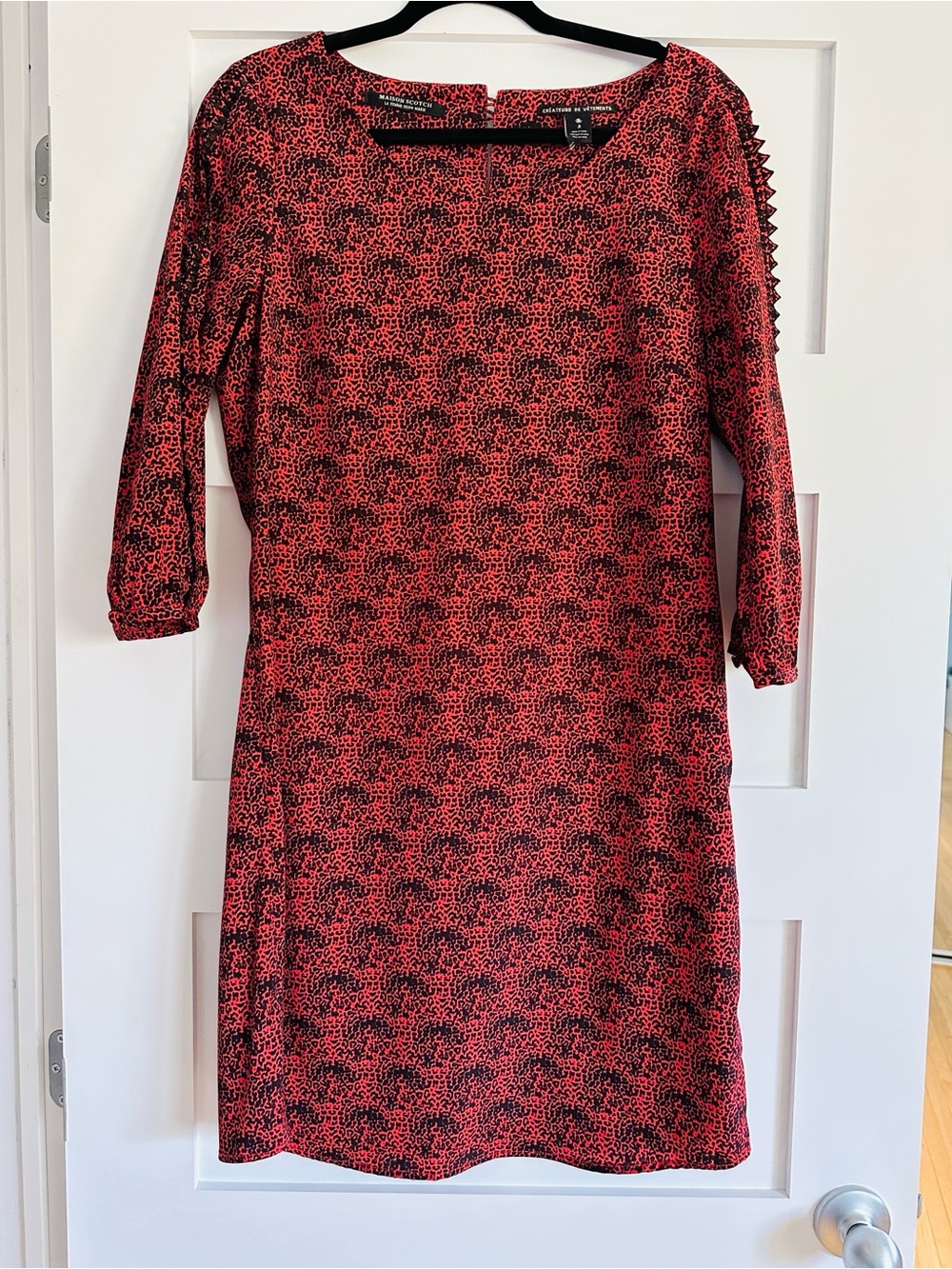 5 for $25 // Maison Scotch red and black patterned shift dress size 3 (medium)